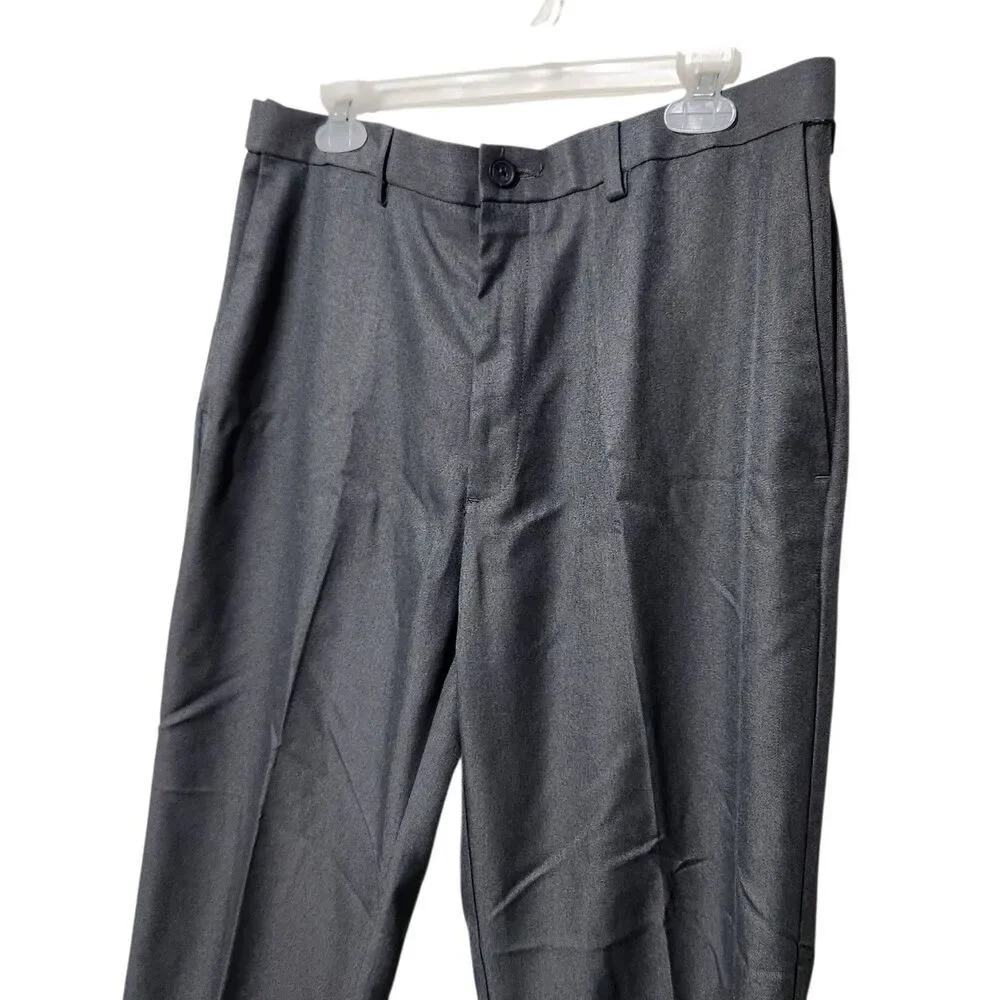 Haggar Cool 18 Dress Pants Mens Size 36x29 Dark Gray Color Expandable Waist